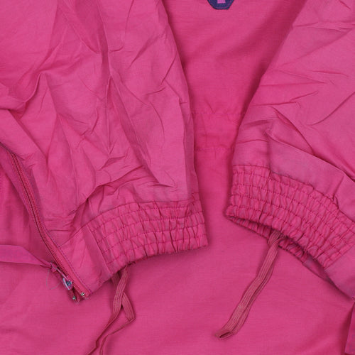 Degre 7 Women's Pink Purple Anorak Ski Jacket Size 10 Hooded Retro