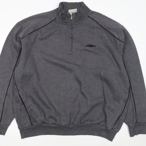 Umbro Men's Grey 2XL 1/4 Zip Pullover Sweatshirt