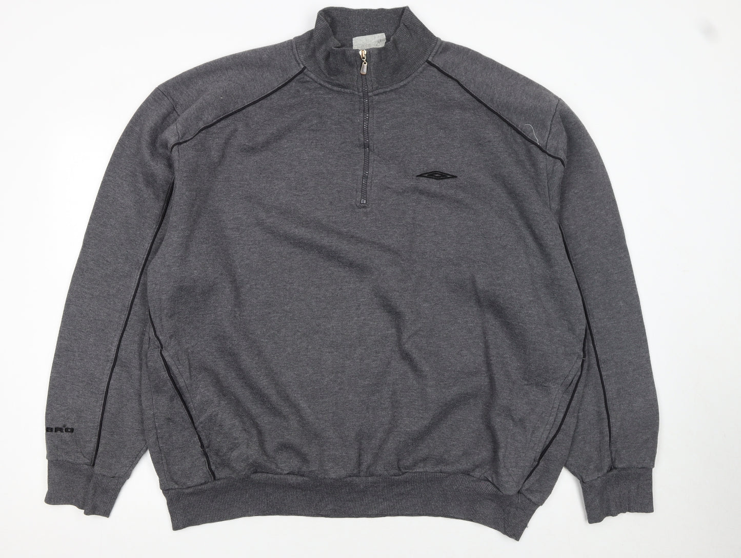 Umbro Men's Grey 2XL 1/4 Zip Pullover Sweatshirt