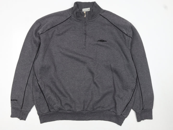 Umbro Men's Grey 2XL 1/4 Zip Pullover Sweatshirt