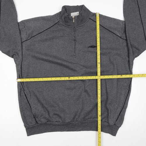 Umbro Men's Grey 2XL 1/4 Zip Pullover Sweatshirt