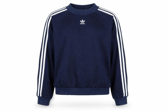 Front view of Adidas Women Navy Blue Crew Neck Long Sleeve Sweatshirt UK 12