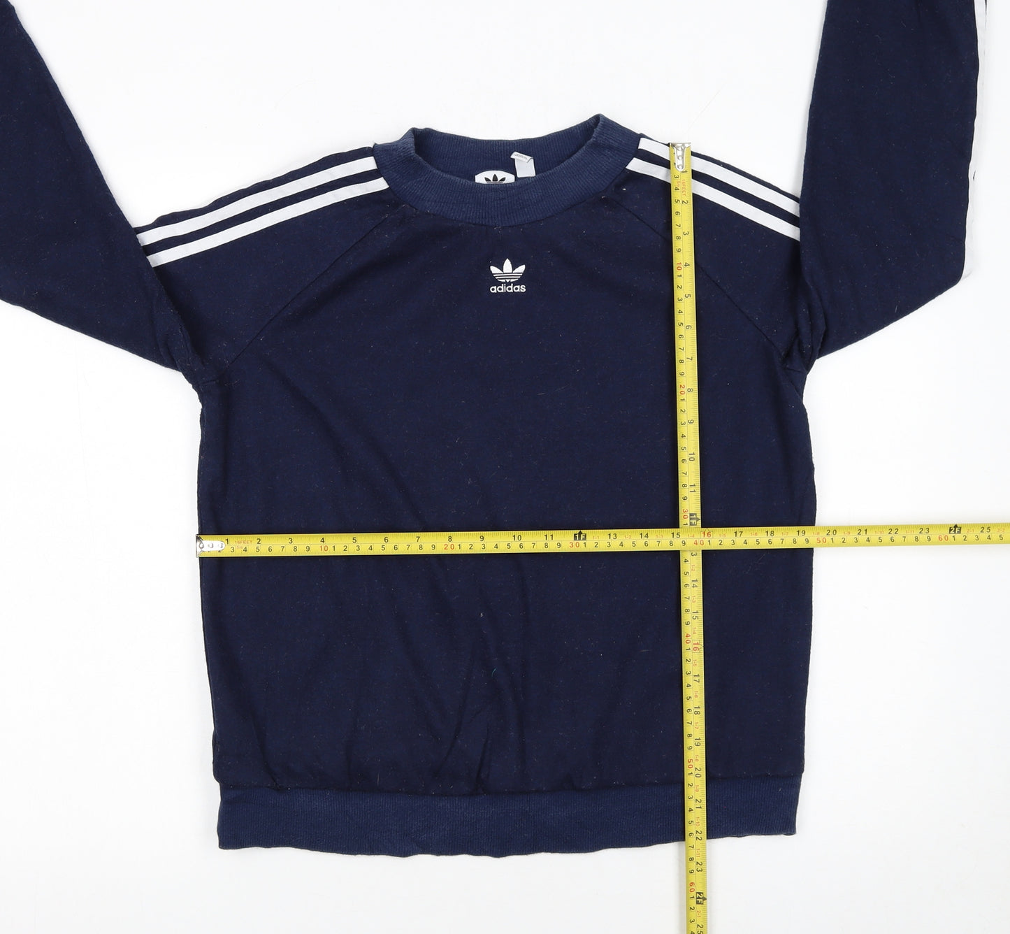 Adidas Women Navy Blue Crew Neck Long Sleeve Sweatshirt UK 12