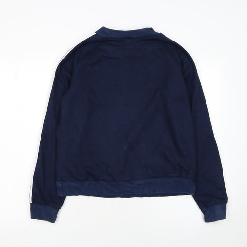 Adidas Women Navy Blue Crew Neck Long Sleeve Sweatshirt UK 12