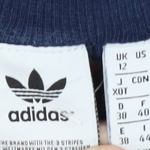 Adidas Women Navy Blue Crew Neck Long Sleeve Sweatshirt UK 12