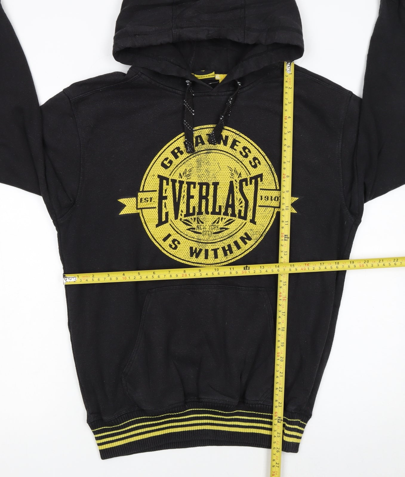 Everlast Men's Black Pullover Hoodie S Graphic Sports Fleece