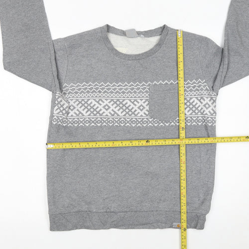 Carhartt Men’s Grey Fair Isle Crew Neck Sweatshirt Size M