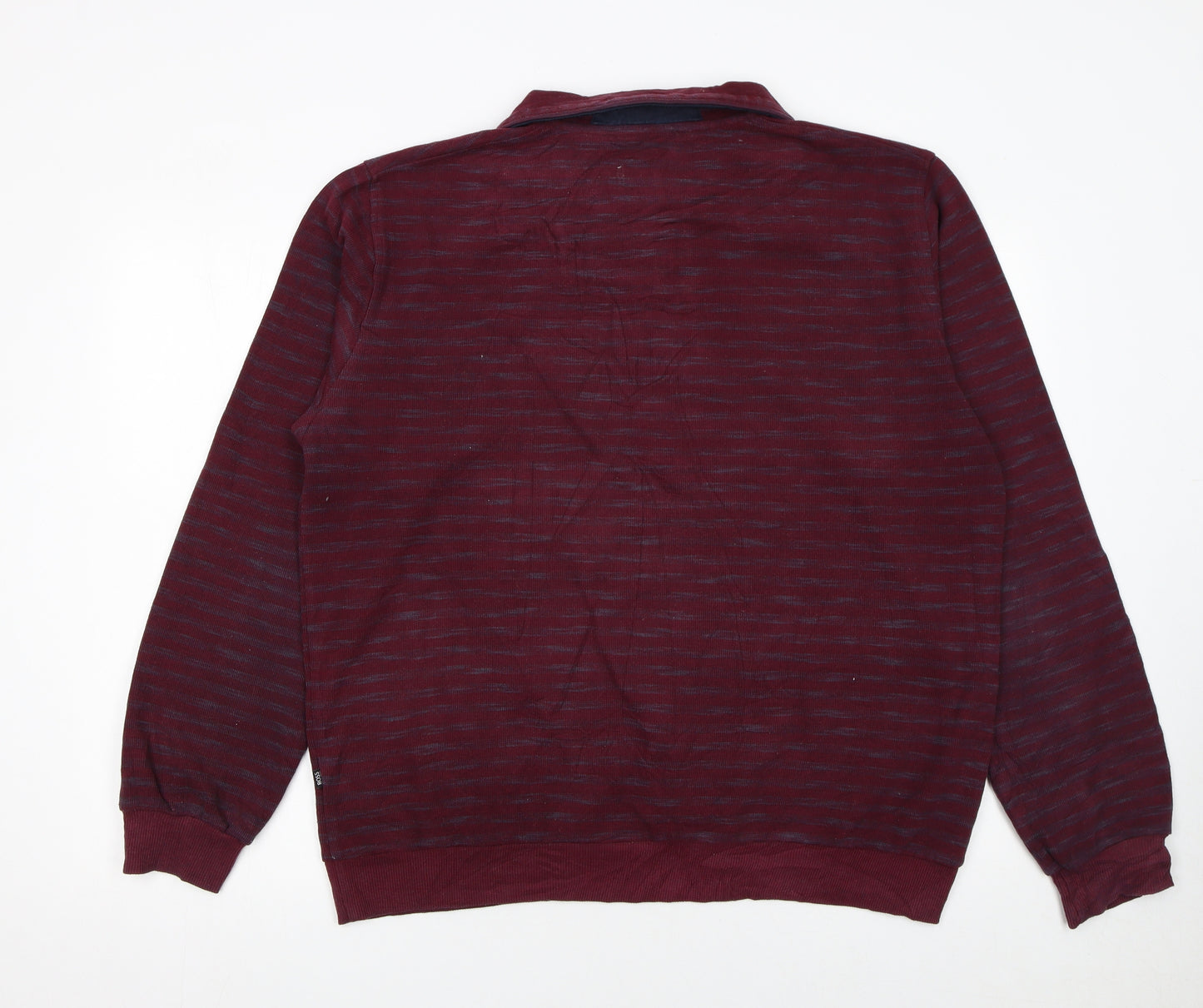 Hugo Boss Men's Red 2XL Collared 1/2 Zip Knit Sweatshirt