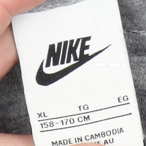 Nike Boys Grey Full Zip Hoodie XL 158-170cm Cotton Blend Casual