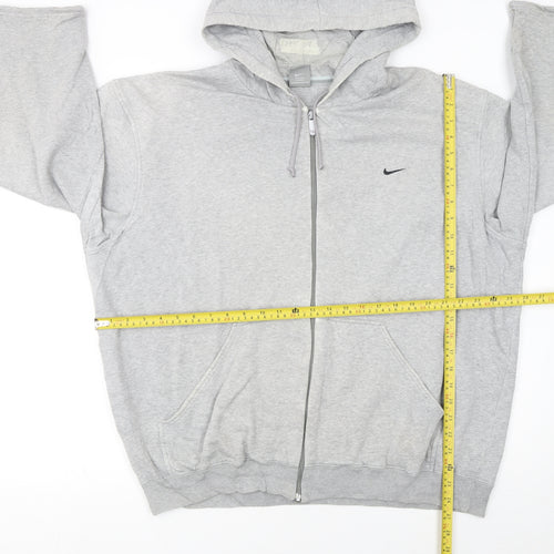 Nike Women Grey Full Zip Hoodie Size 2XL Cotton Blend