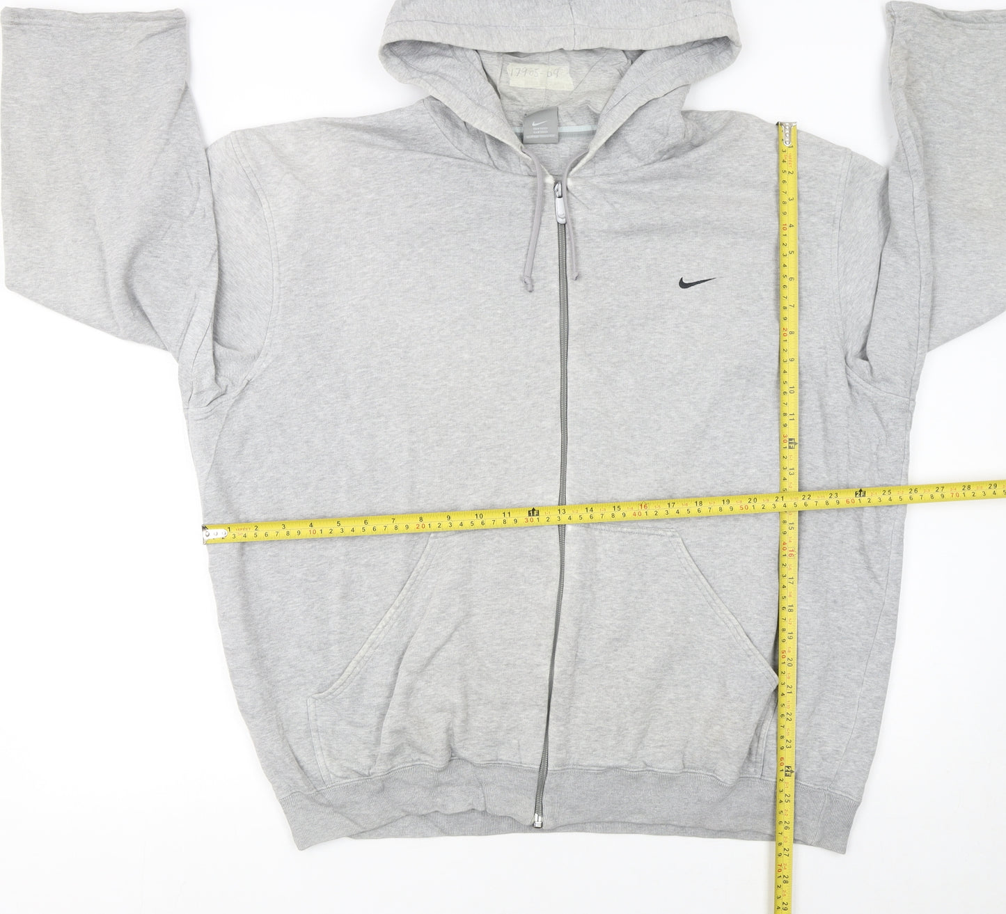Nike Women Grey Full Zip Hoodie Size 2XL Cotton Blend