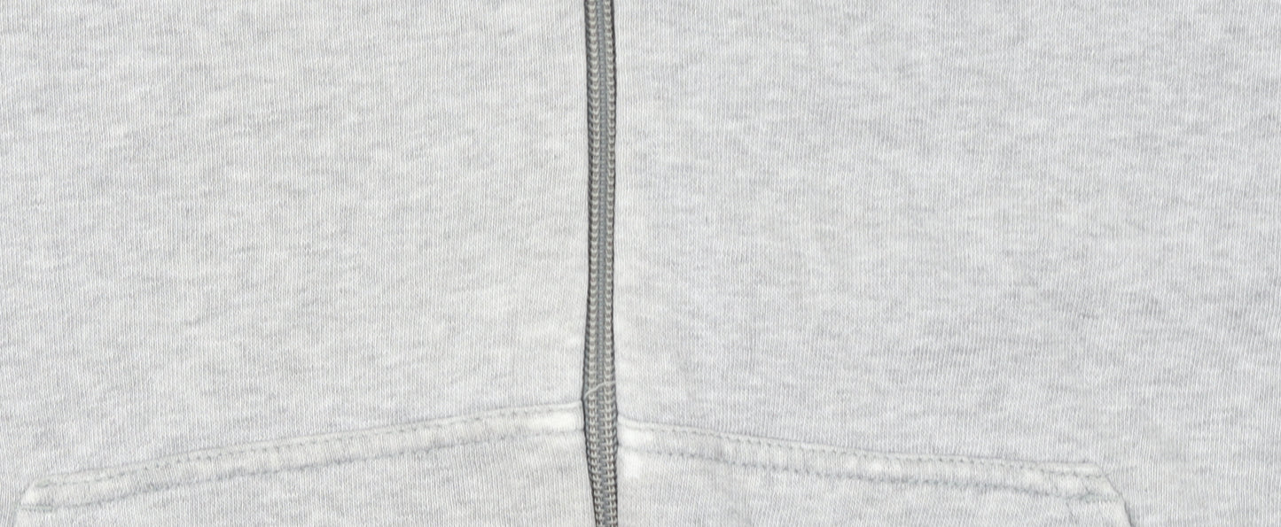 Nike Women Grey Full Zip Hoodie Size 2XL Cotton Blend