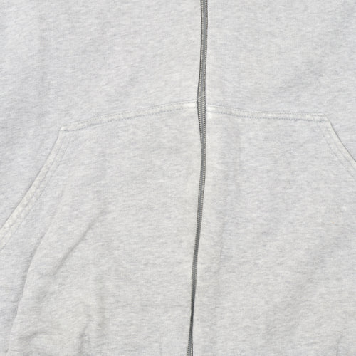 Nike Women Grey Full Zip Hoodie Size 2XL Cotton Blend