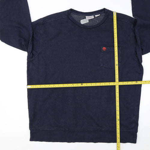 Timberland Men’s Blue 2XL Crew Neck Cotton Pullover Sweatshirt