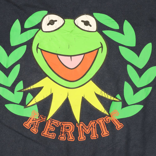 Disney Women's Navy Kermit Hoodie L 100% Cotton Pullover