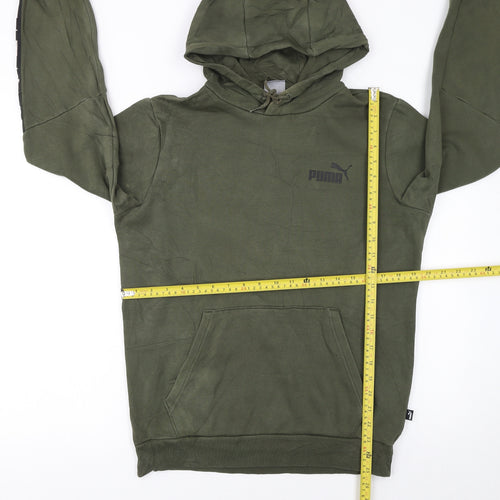 Puma Men’s Green Pullover Hoodie Small Logo Regular Fit