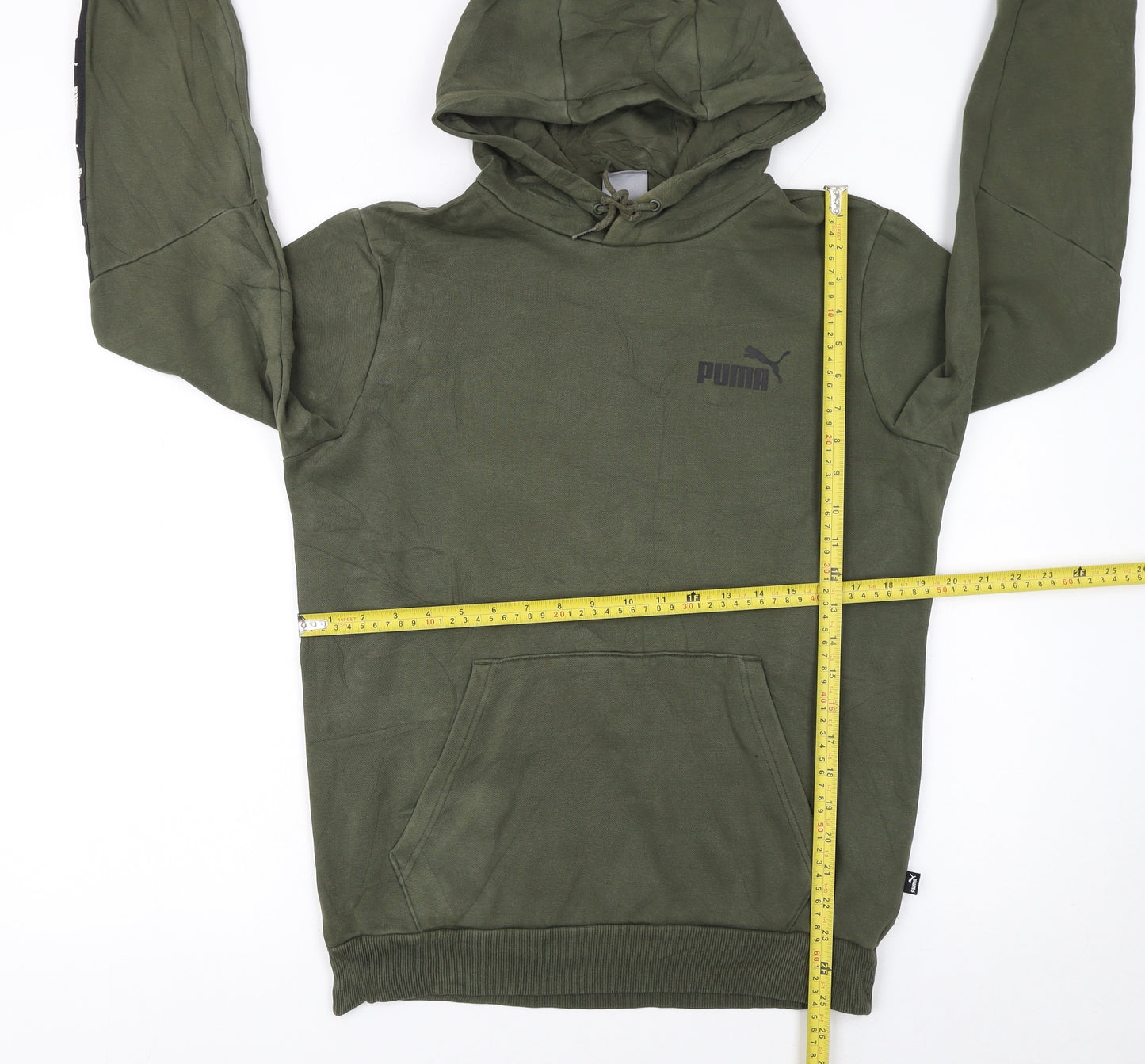 Puma Men’s Green Pullover Hoodie Small Logo Regular Fit