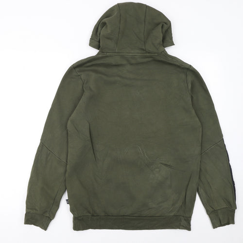 Puma Men’s Green Pullover Hoodie Small Logo Regular Fit