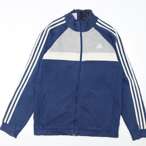 Adidas Men's Blue Track Jacket L Colourblock Full Zip Sportswear