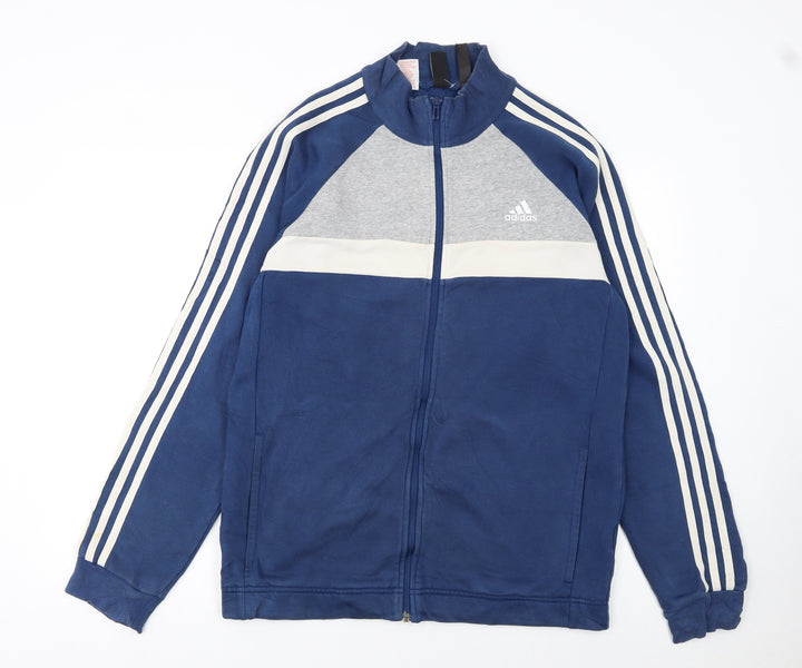 Adidas Men's Blue Track Jacket L Colourblock Full Zip Sportswear