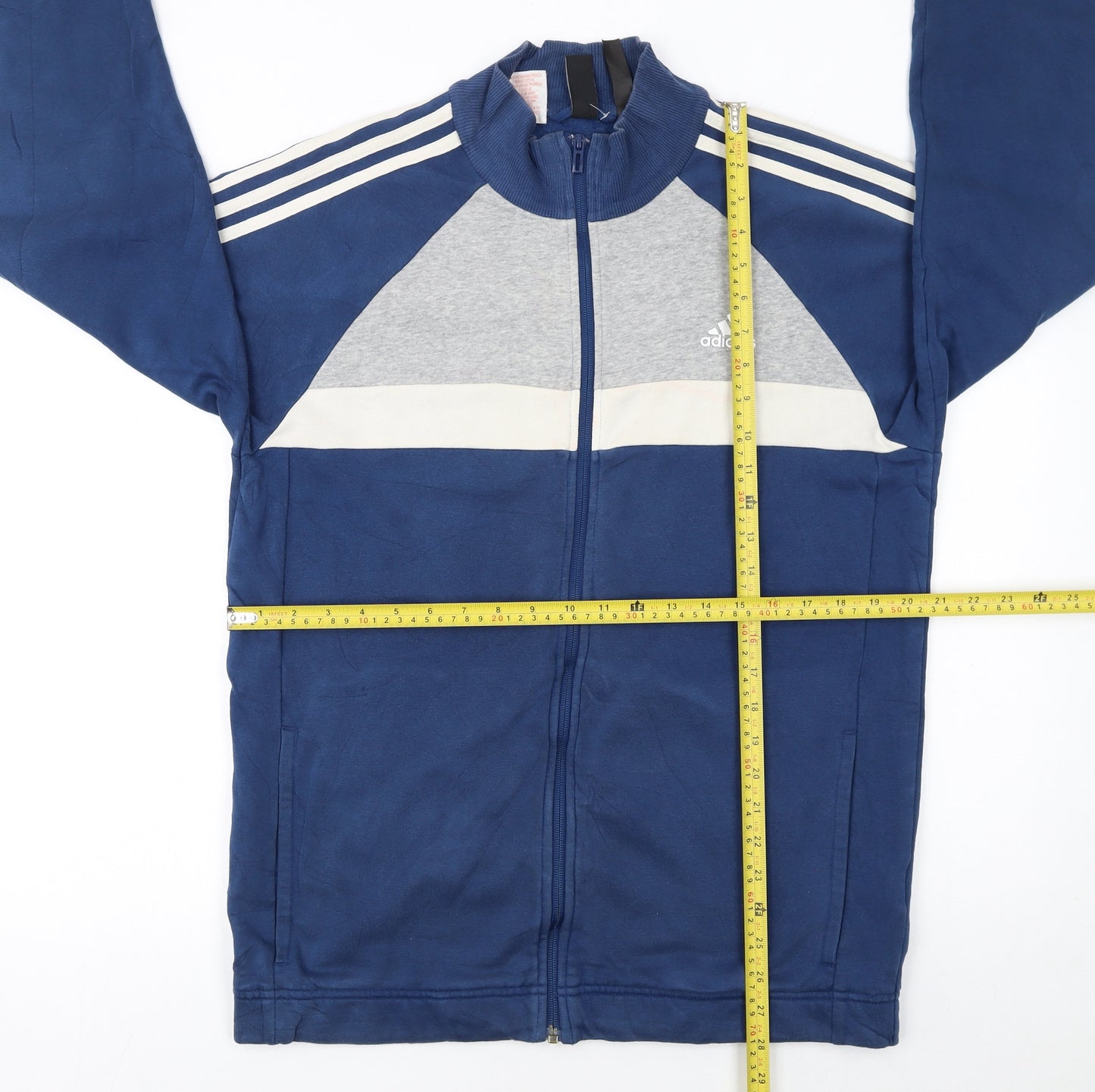 Adidas Men's Blue Track Jacket L Colourblock Full Zip Sportswear
