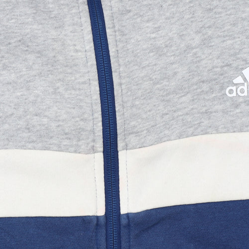 Adidas Men's Blue Track Jacket L Colourblock Full Zip Sportswear