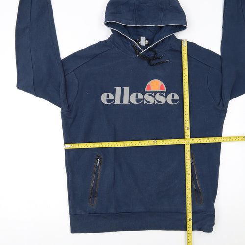 Ellesse Men's Blue Pullover Hoodie M Logo Graphic Sportswear
