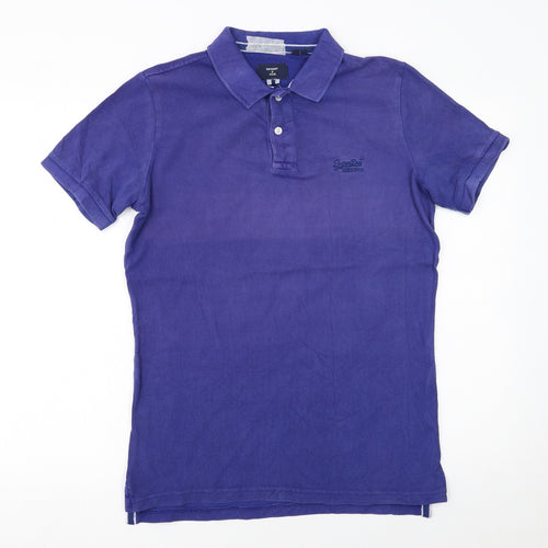 Superdry Men's Purple Short Sleeve Cotton Polo Shirt Size S
