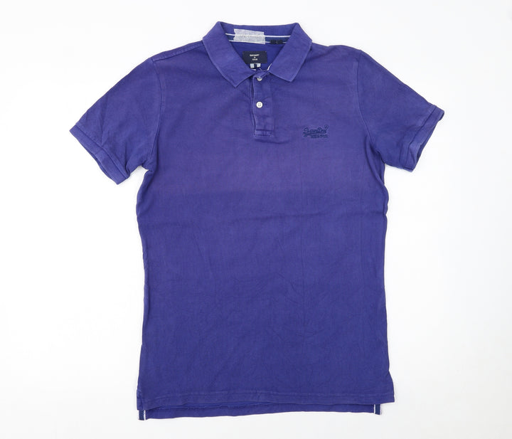 Superdry Men's Purple Short Sleeve Cotton Polo Shirt Size S