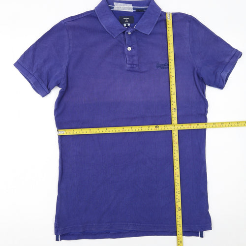 Superdry Men's Purple Short Sleeve Cotton Polo Shirt Size S
