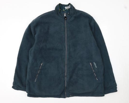 adidas Womens Blue Fleece Full Zip Jacket Size 10