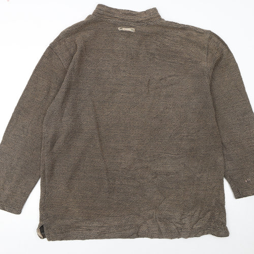 Weird Fish Men’s Brown XL Knit 1/2 Zip Mock Neck Sweatshirt