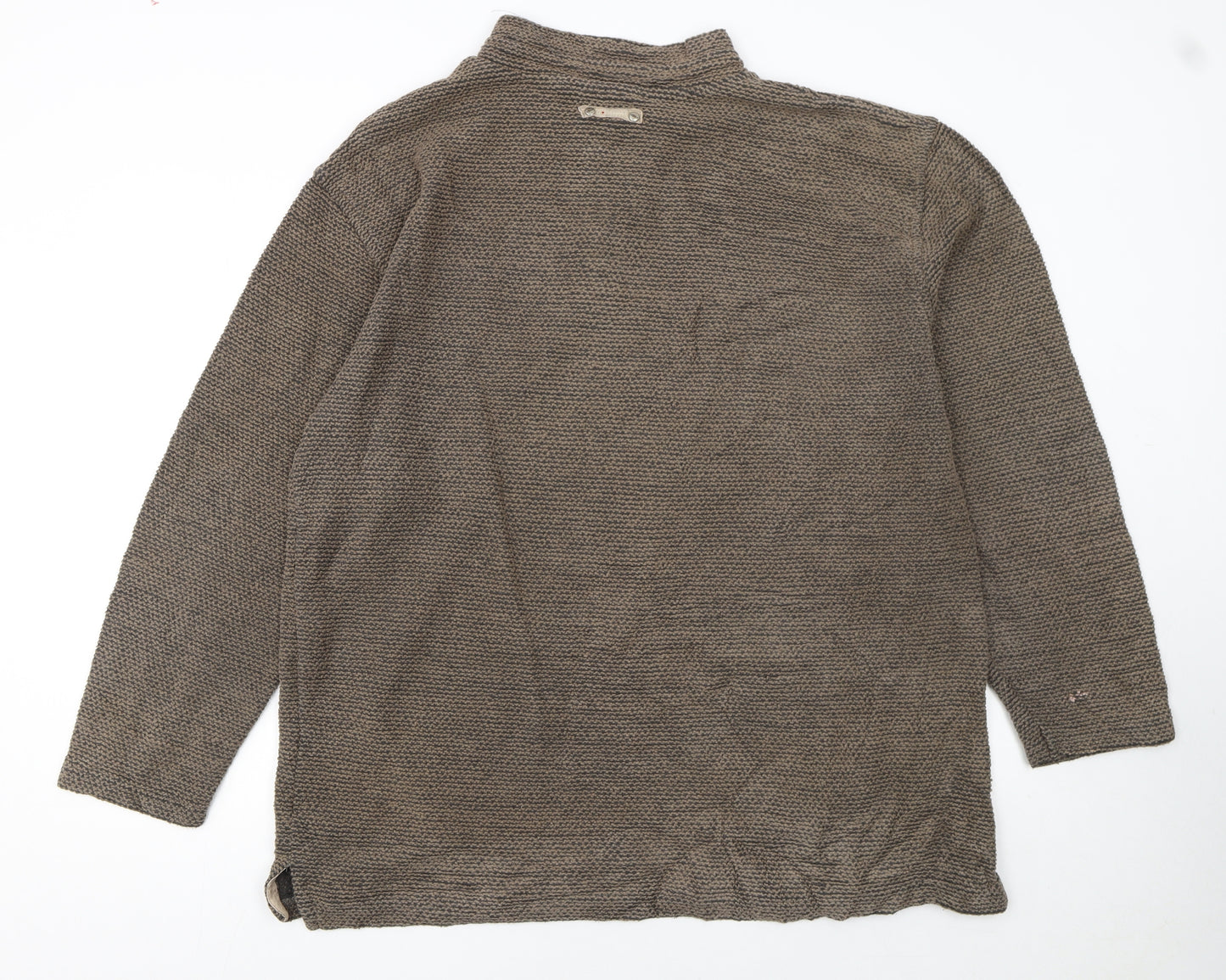 Weird Fish Men’s Brown XL Knit 1/2 Zip Mock Neck Sweatshirt