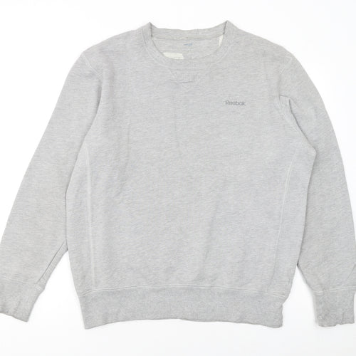 Reebok Mens Grey Pullover Crew Neck Sweatshirt Size M