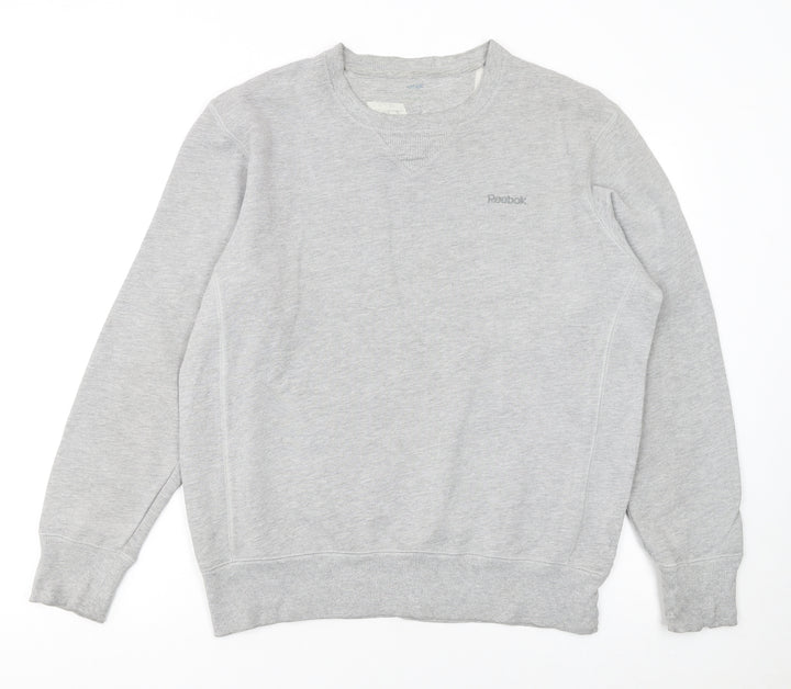 Reebok Mens Grey Pullover Crew Neck Sweatshirt Size M