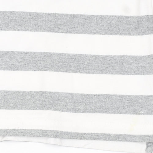 McGregor Men's Grey White Striped Long Sleeve Polo Shirt L