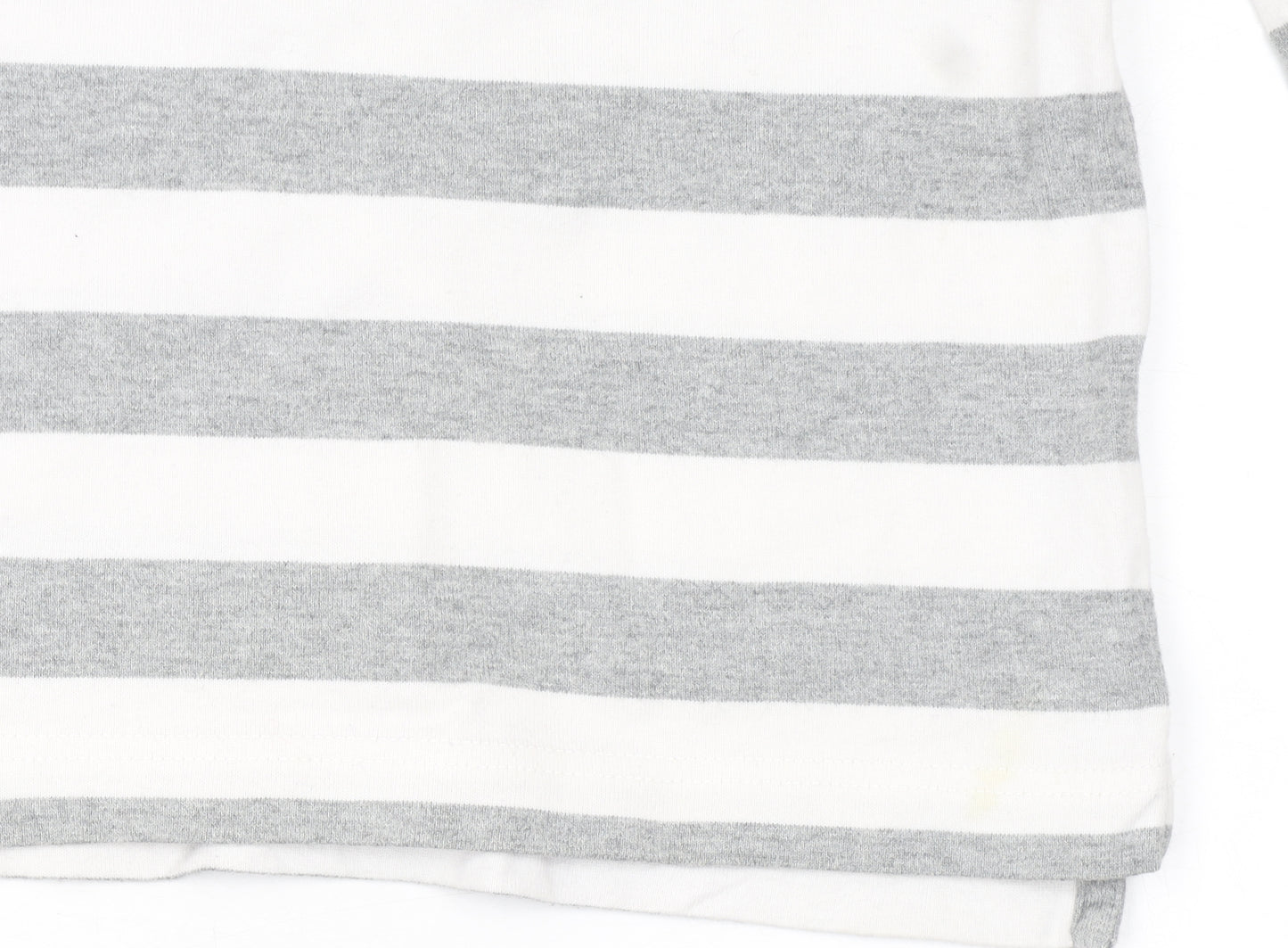 McGregor Men's Grey White Striped Long Sleeve Polo Shirt L