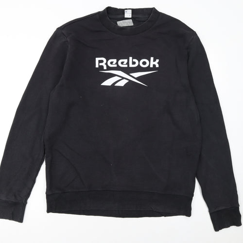 Reebok Men's Black Crew Neck Sweatshirt Size M Cotton Blend