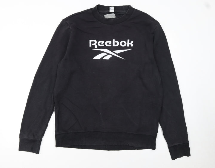 Reebok Men's Black Crew Neck Sweatshirt Size M Cotton Blend