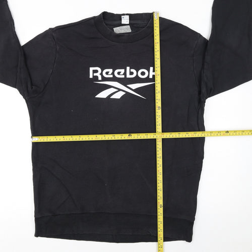 Reebok Men's Black Crew Neck Sweatshirt Size M Cotton Blend