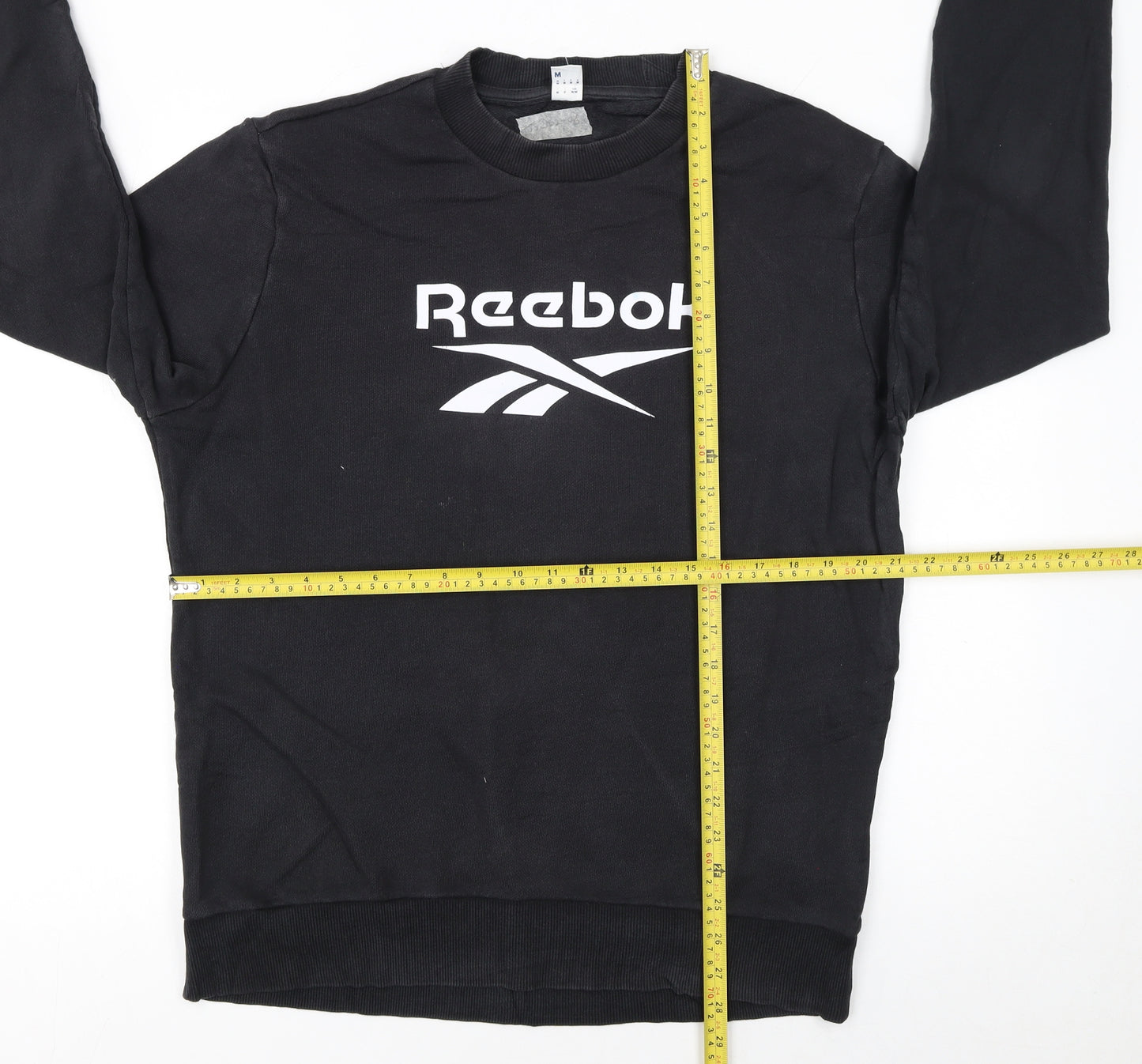Reebok Men's Black Crew Neck Sweatshirt Size M Cotton Blend