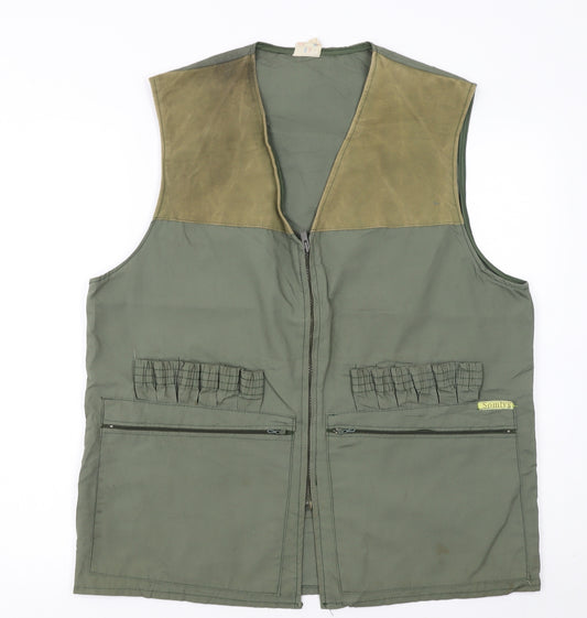 Somlys Men's Green Cotton Hunting Waistcoat Size 40 Bodywarmer