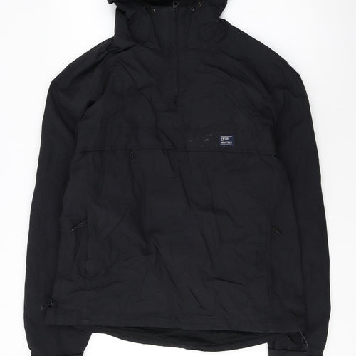 Vintage Industries Mens Black Anorak Jacket M Hooded Nylon