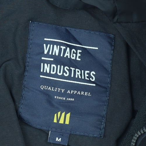 Vintage Industries Mens Black Anorak Jacket M Hooded Nylon