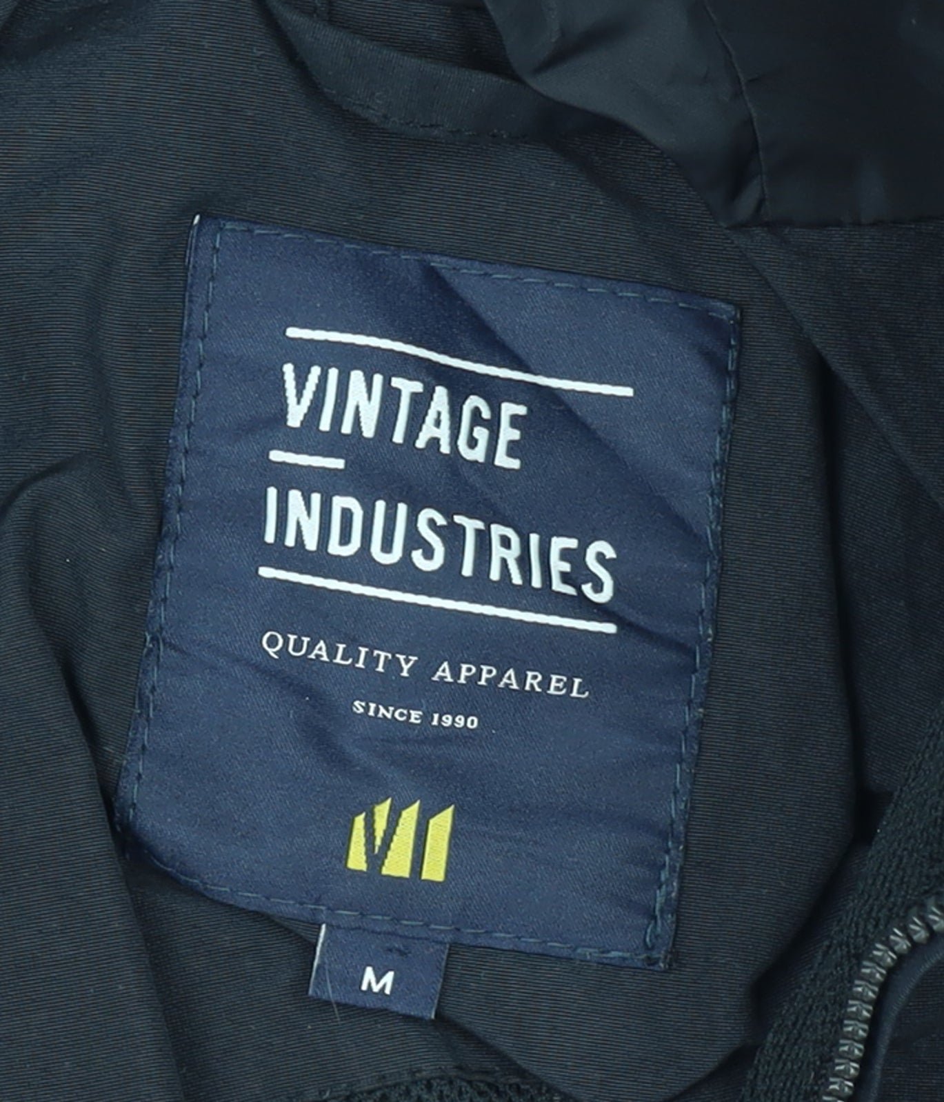 Vintage Industries Mens Black Anorak Jacket M Hooded Nylon