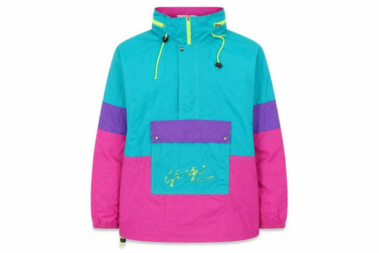 Front view of Jeantex Women's Multicoloured 80s Windbreaker Jacket, size 22