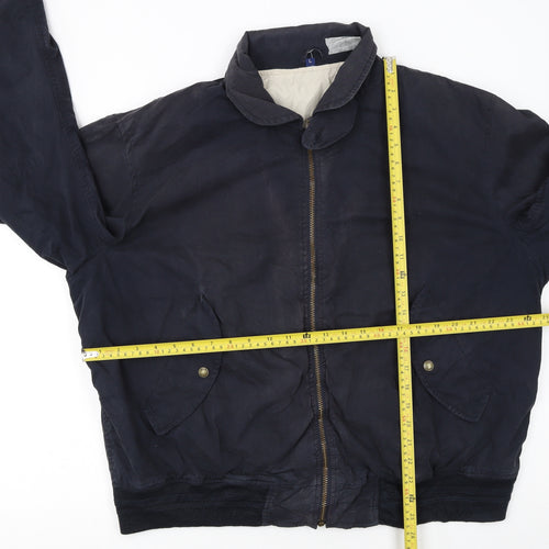 Gant Men's Blue Bomber Jacket L Twill Cotton Nylon Classic Style