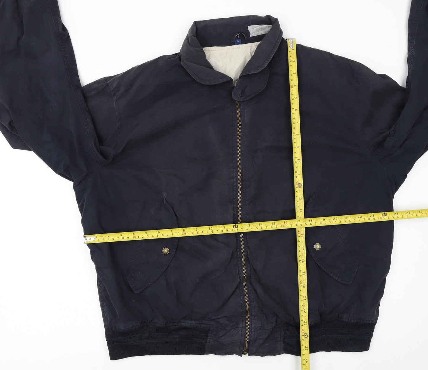 Gant Men's Blue Bomber Jacket L Twill Cotton Nylon Classic Style