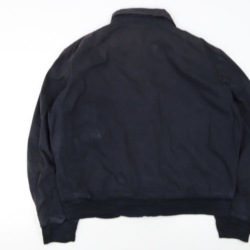 Gant Men's Blue Bomber Jacket L Twill Cotton Nylon Classic Style