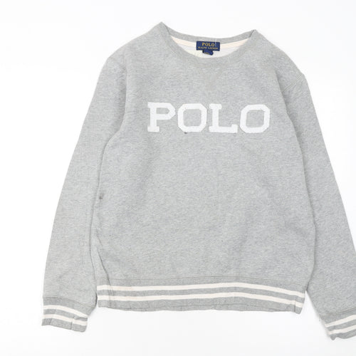 Ralph Lauren Girls Grey Logo Pullover Sweatshirt L 14-16 Years